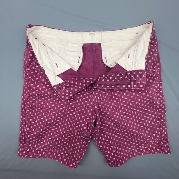 Hollister Shorts Mens 31 Purple White Classic Fit Polka Dot Casual Summer Cotton - Picture 2 of 5
